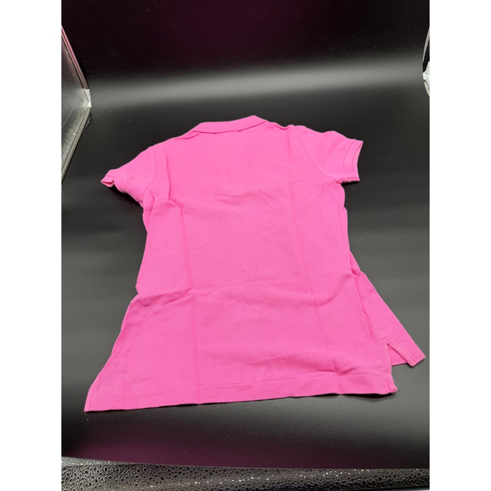 Ralph Lauren The‎ Skinny Polo Shirt Pink Cotton Mesh Lime Green Pony XS - Picture 7 of 8